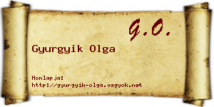 Gyurgyik Olga névjegykártya